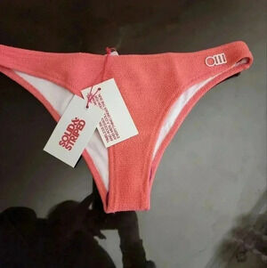 SOLID STRIPED BIKINI BOTTOM SIZE S
